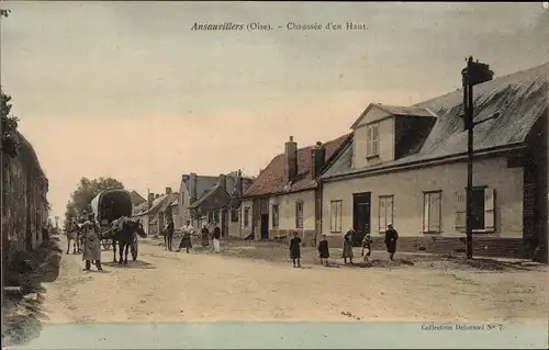 Ak Ansauvillers Oise, Chaussée d'en Haut