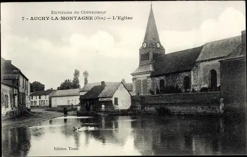 Ak Auchy la Montagne Oise, Kirche