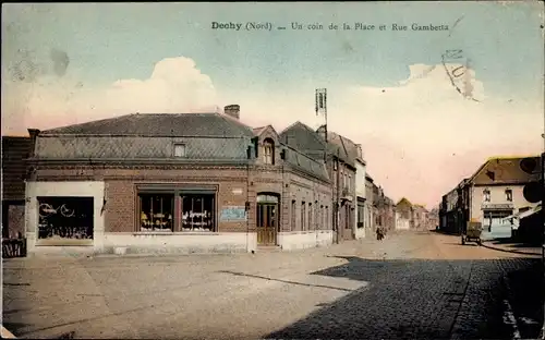 Ak Dechy Nord, Eine Ecke des Place, Rue Gambetta