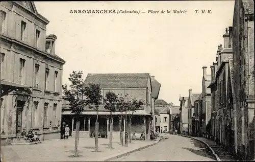 Ak Arromanches Calvados, Rathausplatz