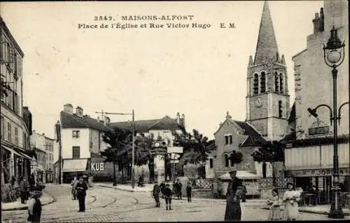 Postleitzahl Maisons Alfort Val de Marne, Place de l'Eglise, Rue-Victor-Hugo