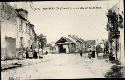 Ak Montceaux Seine et Marne, Rue de Saint-Jean