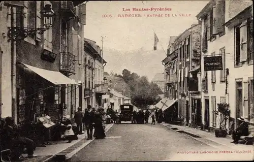 Ak Barèges Hautes Pyrénées, Eingang zur Stadt, Hotel