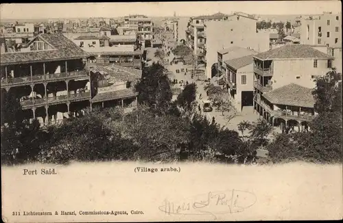 Ak Port Said Ägypten, Arabisches Dorf