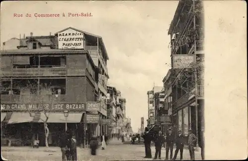 Ak Port Said Ägypten, Commerce Street