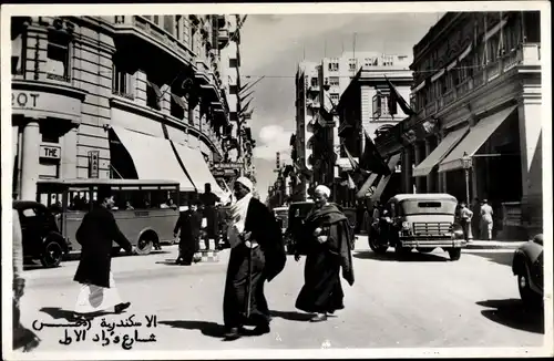 Ak Alexandria, Ägypten, Rue Fouad 1er