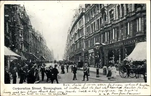 Ak Birmingham West Midlands England, Corporation Street