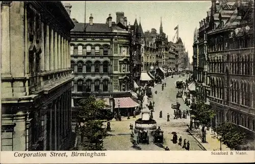 Ak Birmingham West Midlands England, Corporation Street
