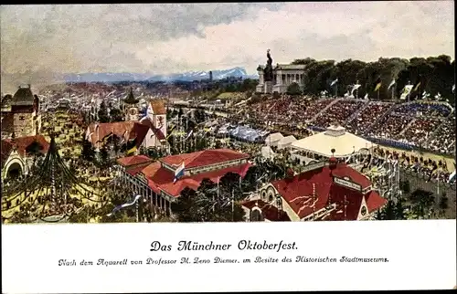 Künstler Ak Diemer, Zeno M., München Bayern, Oktoberfest