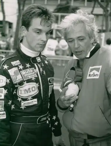 Foto Formel-3-Fahrer Jörg Müller, Teamchef Malte Bongers