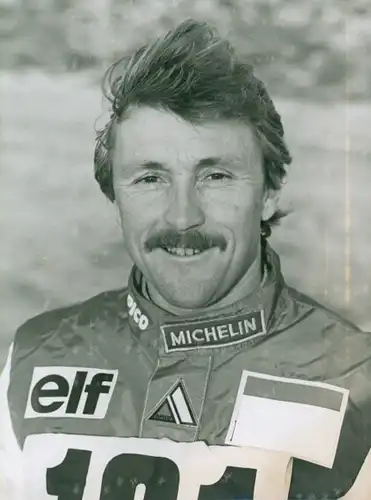 Foto Motorradrennfahrer Gaston Rahier, BWM Team, Rallye Paris-Dakar 1986