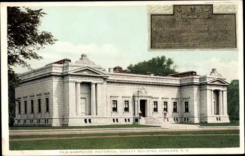 Ak Concord New Hampshire USA, Gebäude der New Hampshire Historical Society