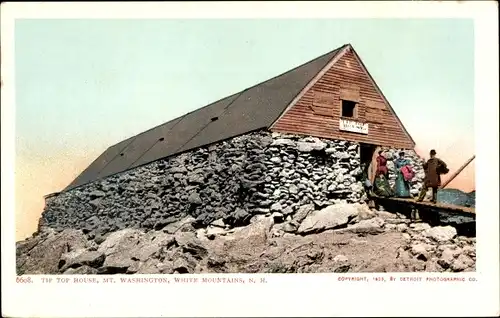 Ak PC White Mountains New Hampshire USA, Spitzenhaus, Mount Washington