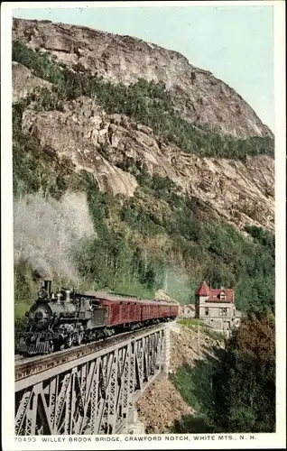 Ak White Mountains New Hampshire, Willey Brook Bridge, Crawford Notch