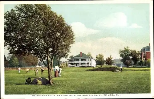 Ak White Mountains New Hampshire, Bethlehem Country Club von den Golf Links
