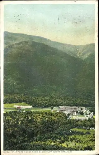 Ak White Mountains New Hampshire USA, Crawford-Haus von Eagle Cliff