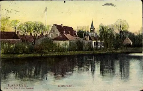 Ak Haarlem Nordholland, Landhaus, Blick aufs Wasser, Schotersingel