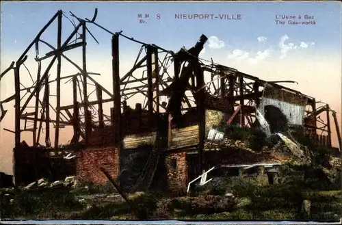 Ak Nieuport Nieuwpoort Westflandern, Die Gasfabrik