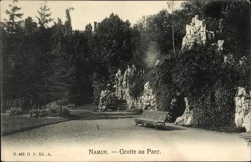 Ak Namur Wallonien, Park, Grotte