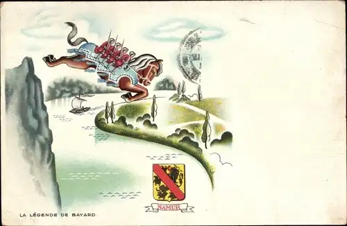 Wappen Künstler Ak Namur Wallonien, La Légende de Bayard