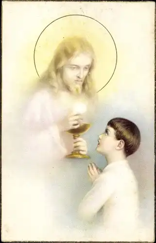 Ak Junge betet zu Jesus