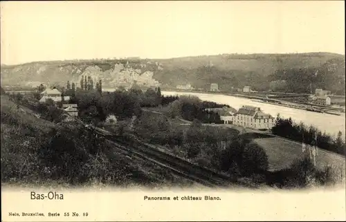 Ak Bas-Oha Wallonien Lüttich, Panorama, Chateau Blanc