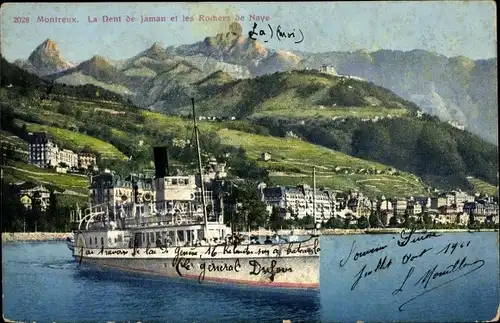 Ak Caux Montreux Kanton Waadt, Dent de Jaman und Rochers de Naye