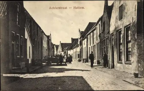 Ak Hattem Gelderland Niederlande, Achterstraat