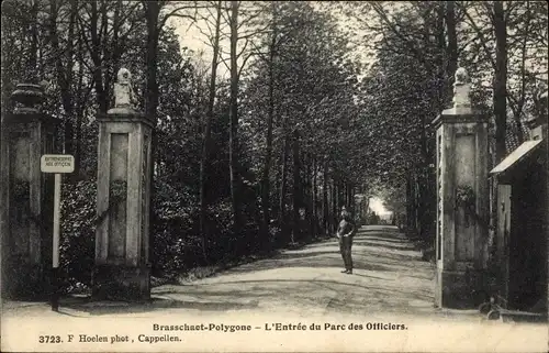 Ak Brasschaet Polygone Brasschaat Flandern Antwerpen, Parc des Officiers, Eingang