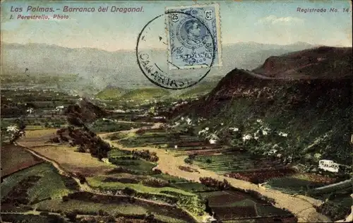 Ak Las Palmas de Gran Canaria Kanarische Inseln, Barranco del Dragonal, Panorama