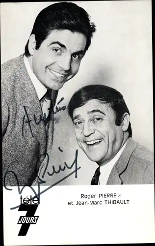 Ak Schauspieler Roger Pierre und Jean-Marc Thibault, Portrait, Autogramm