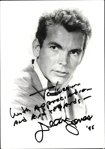 Foto Schauspieler Dean Jones, Portrait, Autogramm
