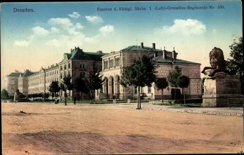 Ak Dresden Neustadt, Kaserne Königl. Sächs. I. Leib Grenadier Regiment No. 100