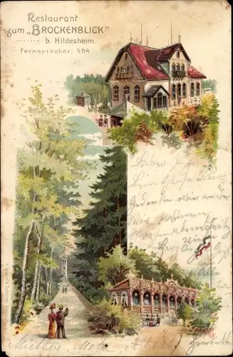 Litho Hildesheim in Niedersachsen, Restaurant zum Brockenblick