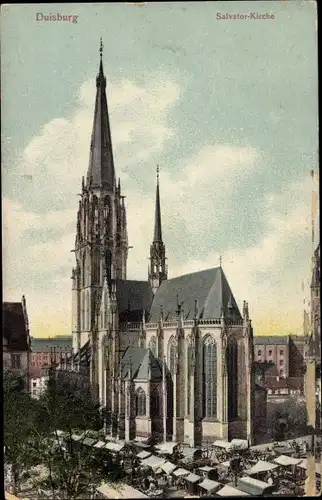Ak Duisburg im Ruhrgebiet, Salvator-Kirche