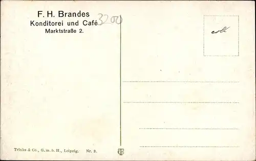 Ak Hildesheim in Niedersachsen, Umgestülpter Zuckerhut, Durchgang, Konditorei Brandes