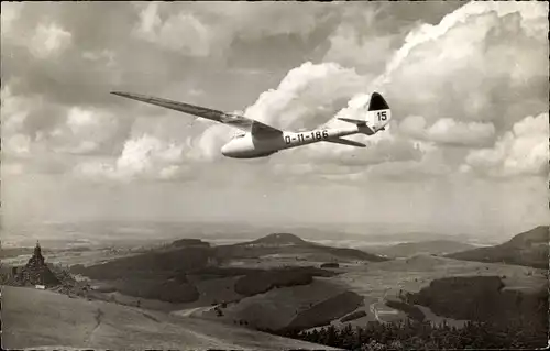 Ak Gersfeld in der Rhön, Wasserkuppe, Segelflieger, Peters in Condor IIa, D-11-186