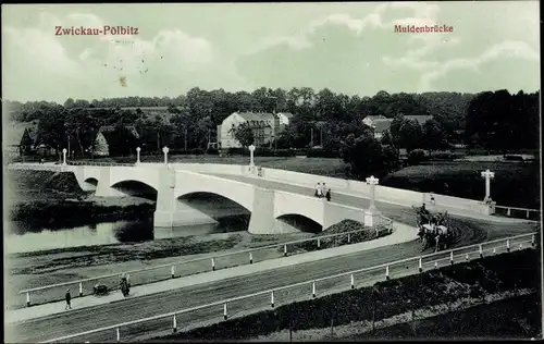 Ak Pölbitz Zwickau in Sachsen, Muldenbrücke