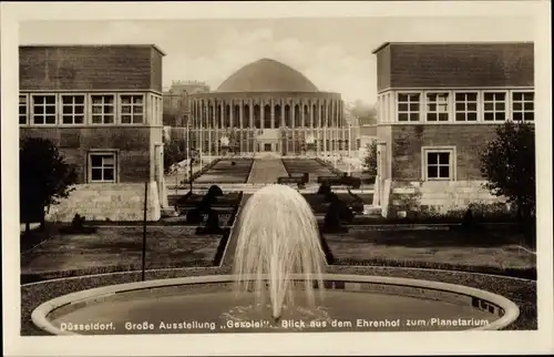 Ak Düsseldorf am Rhein, Große Austellung Gesolei, Ehrenhof, Planetarium