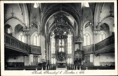 Ak Reinsdorf in Sachsen, Kirche, Innenansicht