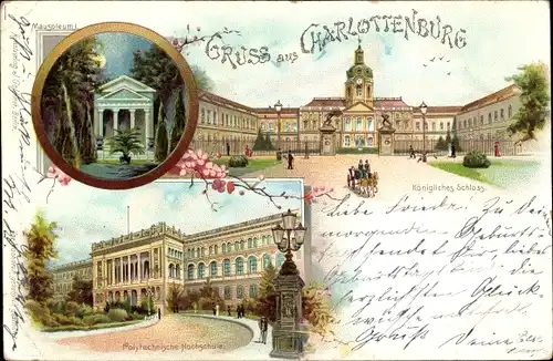 Litho Berlin Charlottenburg, Schloss, Mausoleum, Polytechnische Hochschule