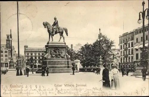 Ak Hamburg Mitte Neustadt, Kaiser Wilhelm Denkmal