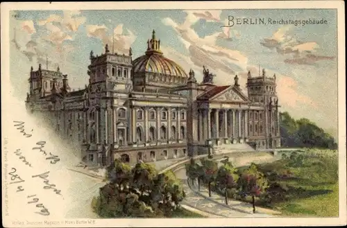 Künstler Litho Berlin Tiergarten, Reichstagsgebäude
