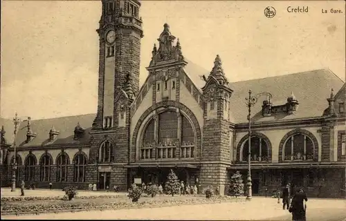 Ak Krefeld am Niederrhein, Bahnhof