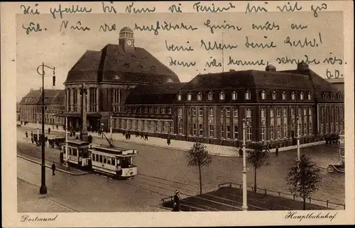 Ak Dortmund, Hauptbahnhof, Straßenbahn