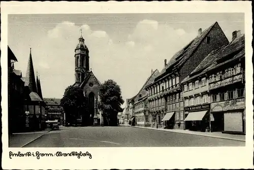 Ak Einbeck in Niedersachsen, Marktplatz, Kirche, Geschäft W. Riechers