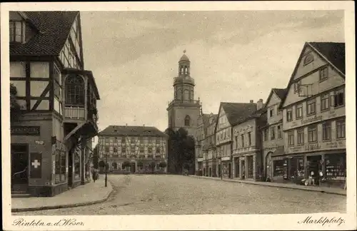 Ak Rinteln an der Weser, Marktplatz