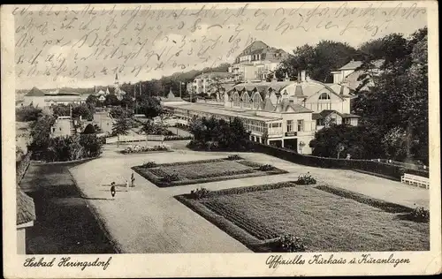 Ak Ostseebad Heringsdorf auf Usedom, offizielles Kurhaus, Kuranlagen