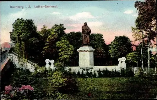 Ak Kirchberg in Sachsen, Luther-Denkmal