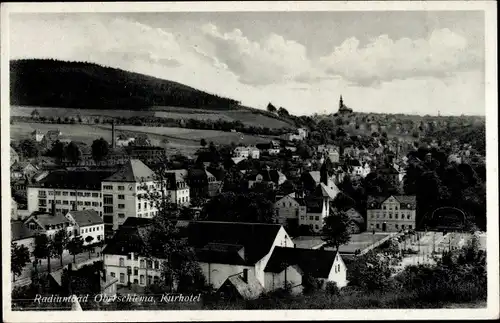 Ak Oberschlema Bad Schlema im Erzgebirge, Totale mit Kurhotel